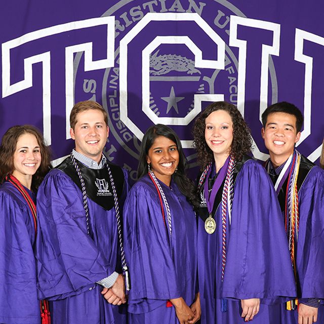 Honors graduates in gowns