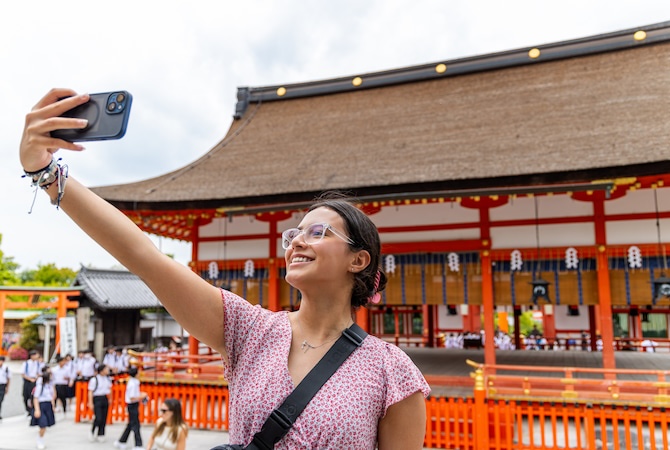 Person taking a selfie